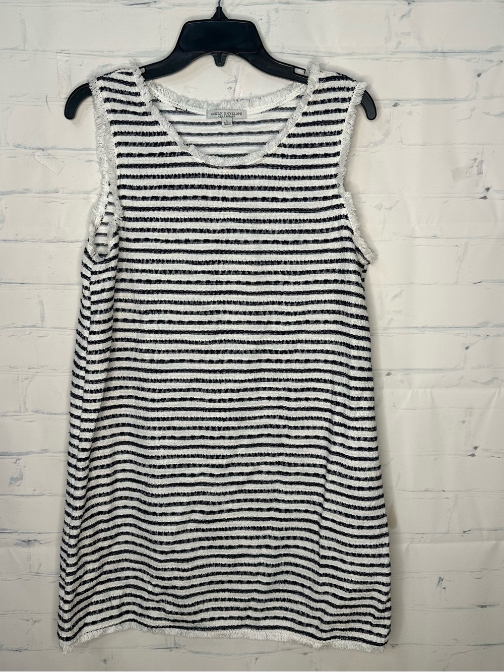 Women’s‎ Green Envelope Size Large Blue & White Sleeveless Dress